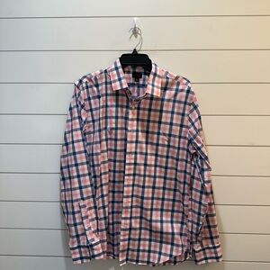 J. Crew Pink and Blue Checkered Casual Shirt